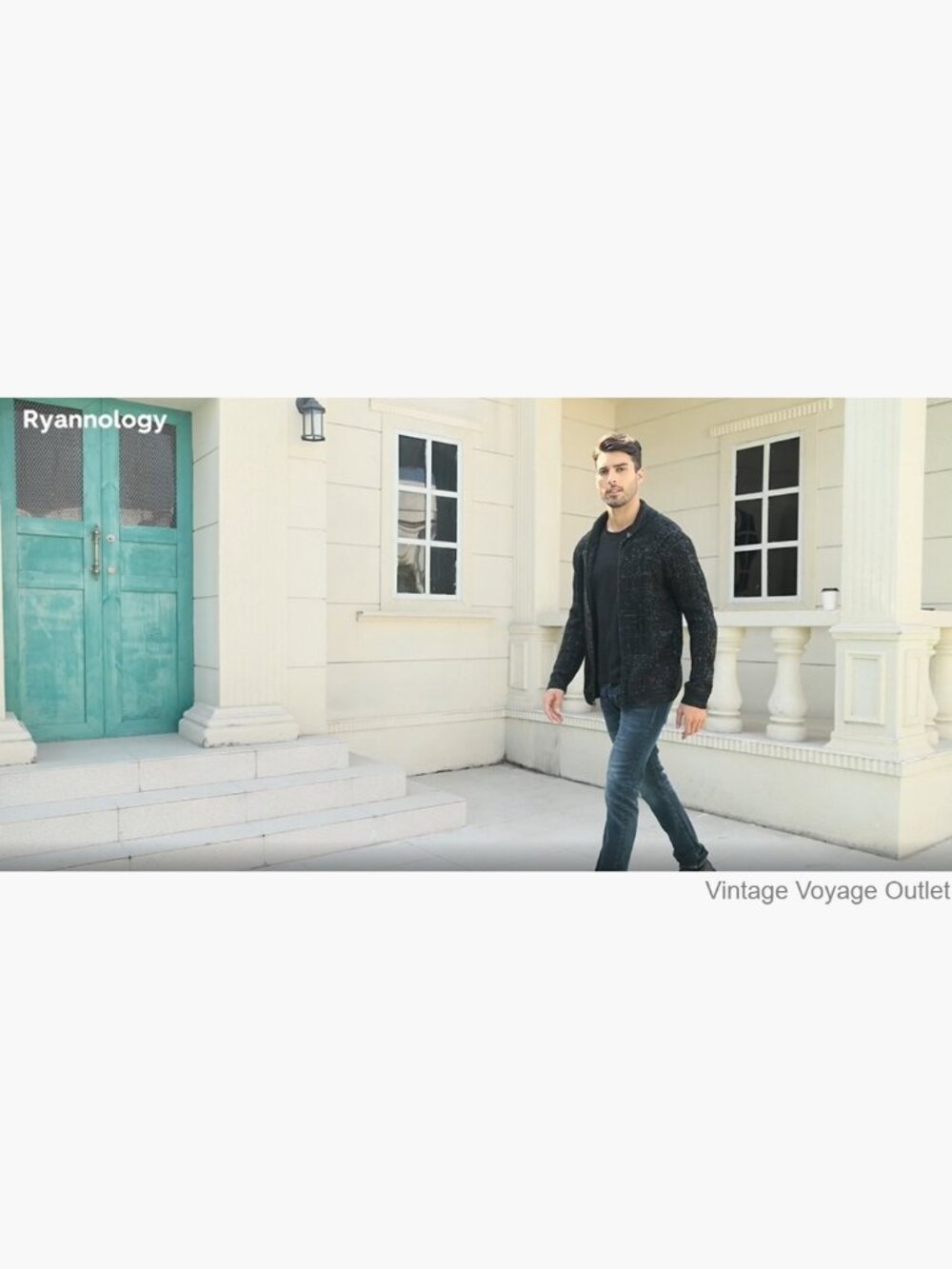 Men's Cable Knit Shawl Neck Cardigan Sweater with Pockets - Picture 7 of 7